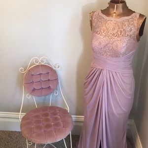 Sleeveless Mesh Metallic Dress w/ Corded Lace